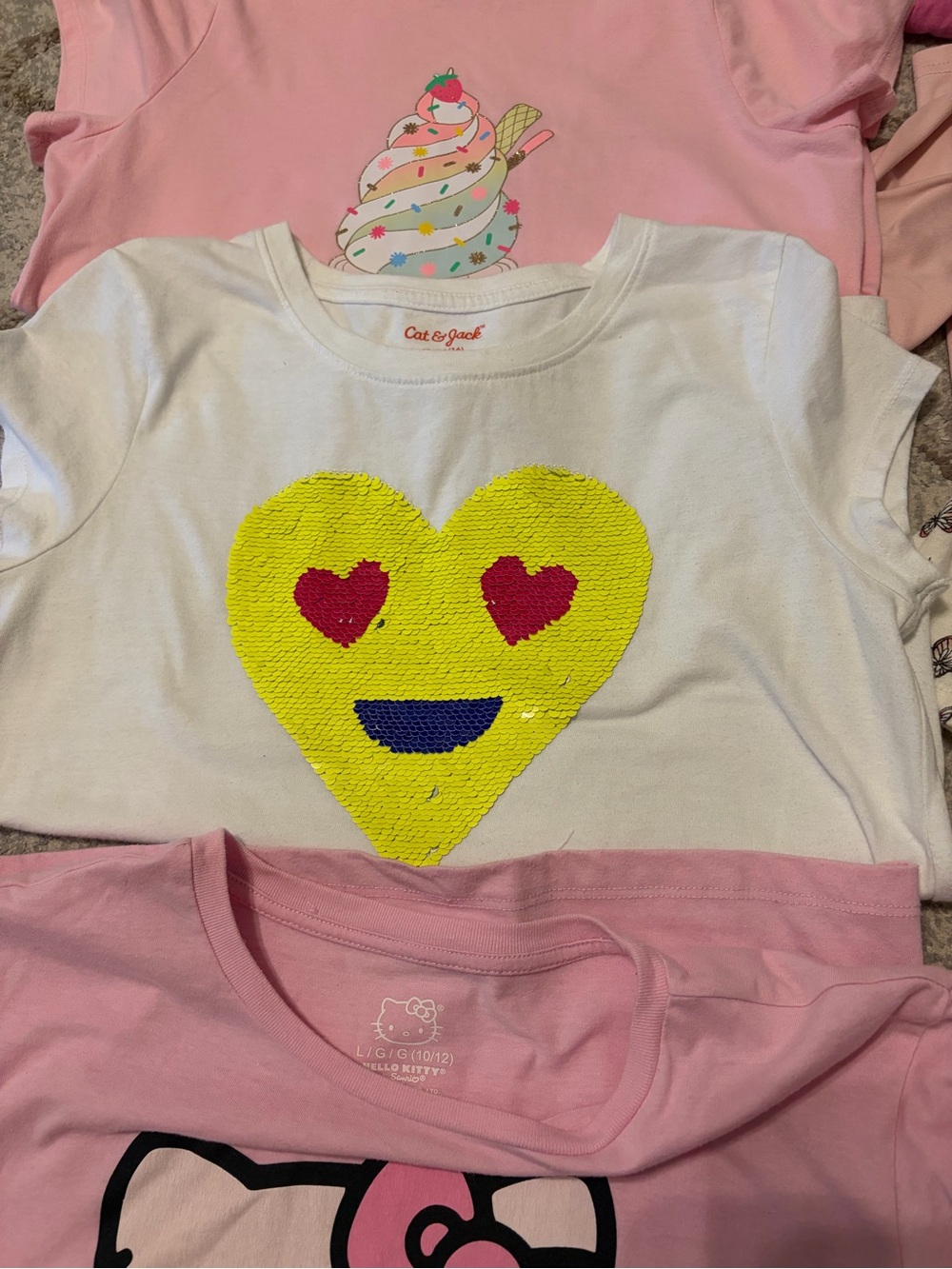 Girls' Graphic & Pattern Tee Bundle - Pink, White, Aqua, Burgundy Size 14/16 - Picture 5 of 6